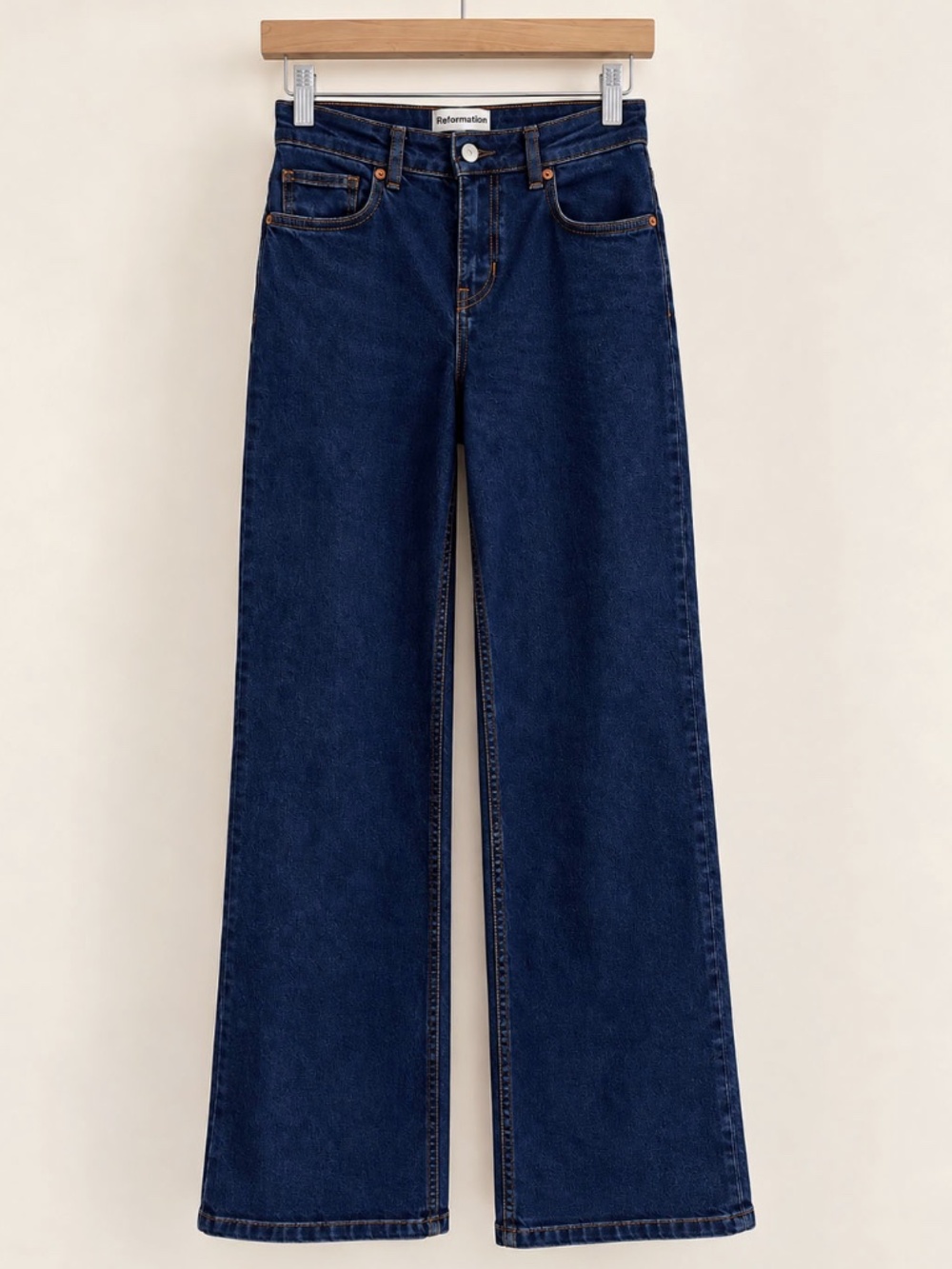 Reformation Great Super Stretch Low-Rise Wide-Leg Jean Reservoir Size 25